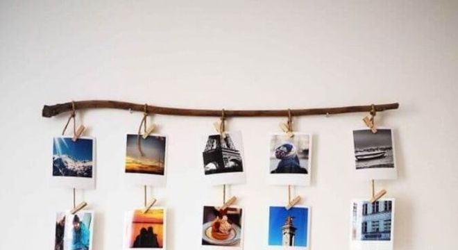 painel de fotos com polaroids