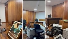 Ministro Paulo Pimenta mostra destruição deixada em gabinetes do Palácio do Planalto 