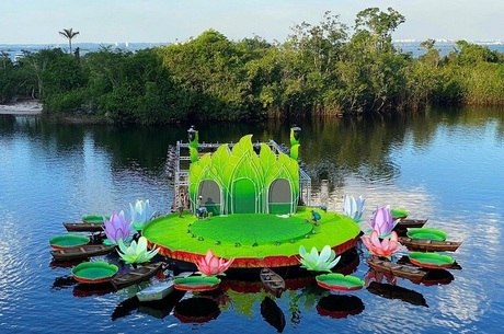 Detalhe do palco flutuante de Gusttavo Lima