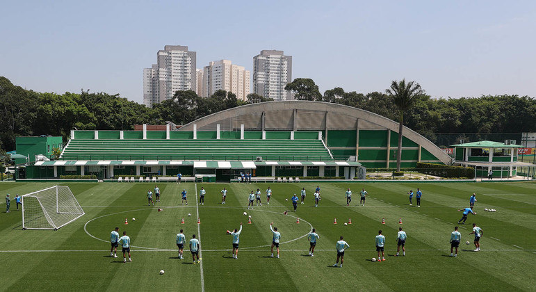 O Palmeiras realiza preparação na Academia de Futebol visando ao Coritiba no Brasileirão