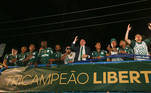 Chegada da equipe da SEP à Academia de Futebol após conquista do título da Copa Libertadores da América 2021. (Foto: Fabio Menotti/Palmeiras)