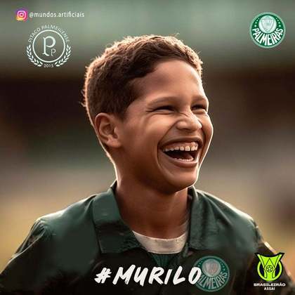 Palmeiras: versão criança de Murilo, criada com auxílio de inteligência artificial.