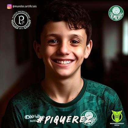 Palmeiras: versão criança de Piquerez, criada com auxílio de inteligência artificial.