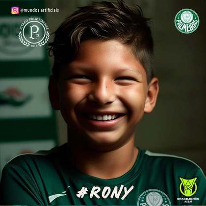 Palmeiras: versão criança de Rony, criada com auxílio de inteligência artificial.