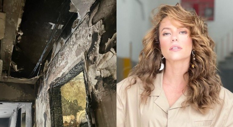 Atriz compartilhou imagens de parte do imóvel luxuoso destruído pelo fogo no Rio de Janeiro 