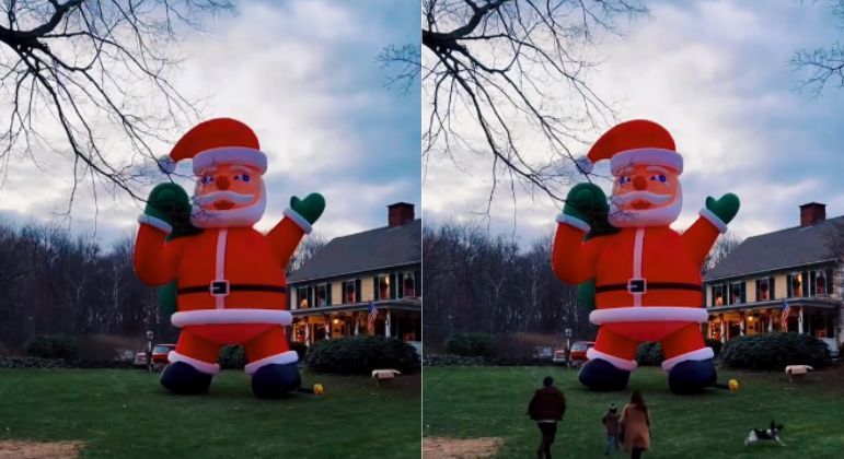 Família fica chocada com tamanho de Papai Noel