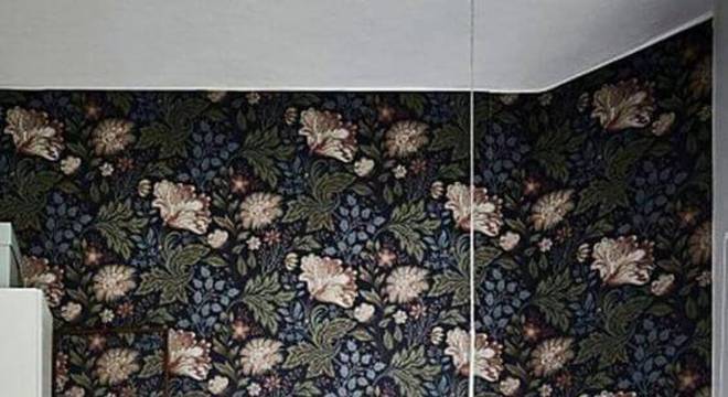 papel de parede para cozinha floral fundo escuro