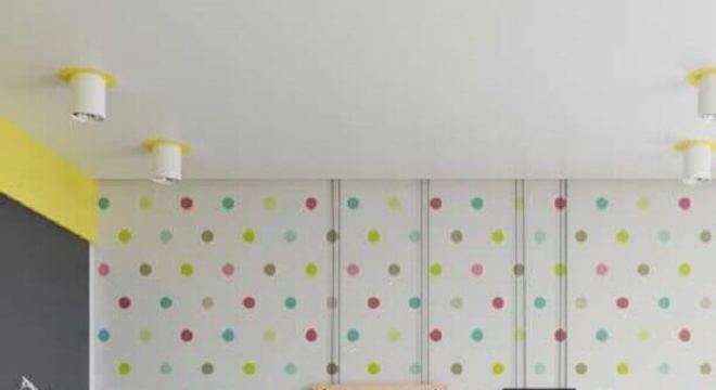 papel de parede para quarto infantil com bolinhas coloridas 