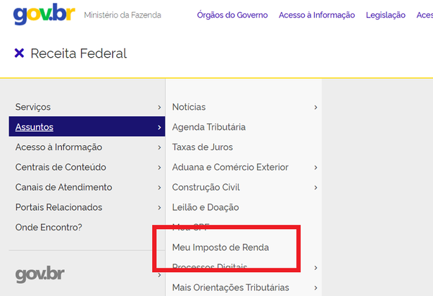 Para consultar o status do pagamento, a pessoa deve entrar no site da Receita Federal (copie e cole este link: https://www.gov.br/receitafederal/pt-br), selecionar a opção 