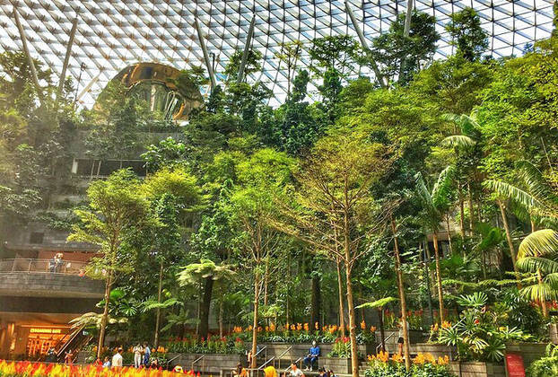 Para se ter uma ideia, o Aeroporto Internacional de Changi oferece vários serviços de luxo e locais diferenciados, como restaurantes do mundo inteiro, piscinas e spa. Tem até museus, jardins e árvores! 