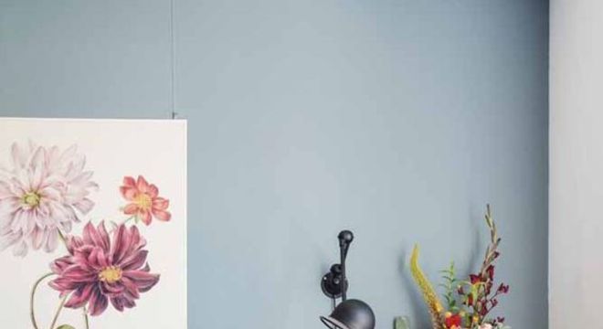 Parede azul para sala de estar