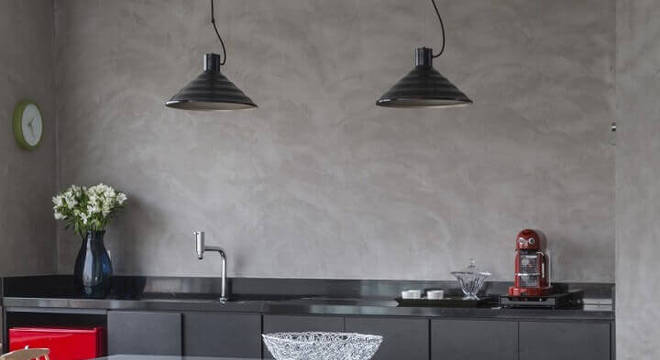 parede cinza para cozinha planejada pequena 