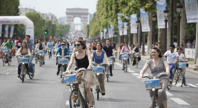 Evento de ciclismo em Paris