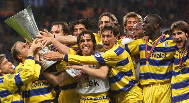 O Parma, campeão da Europa League em 1999