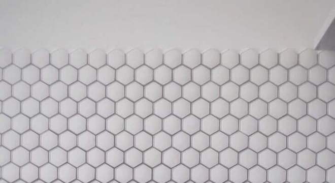 pastilhas de vidro em formato hexagonal 