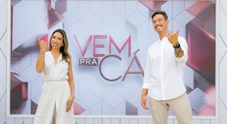Patrícia Abravanel e Gabriel Cartolano são os apresentadores do "Vem Pra Cá"