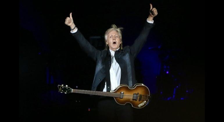 Paul McCartney durante show em São Paulo, em 2019