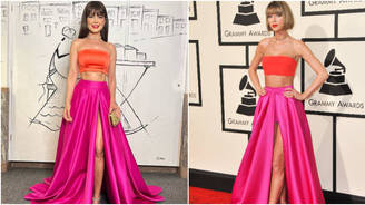 Paula Fernandes se inspira em look de Taylor Swift para ir a evento de música (Reprodução/Instagram/@paulafernandes/Grosby Group)