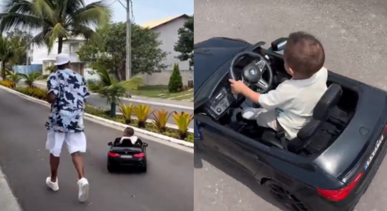 PA mostra filho de 1 ano dirigindo carrinho motorizado
