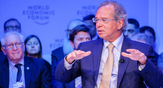 O ministro da Economia, Paulo Guedes, em Davos