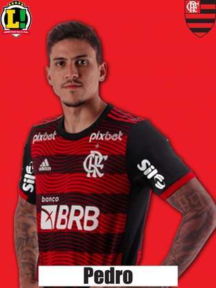 PEDRO - 9,0 - O cara da partida. Marcou os dois gols do Flamengo e ainda poderia ter concedido uma assistência, se o gol de Everton Ribeiro não tivesse sido anulado. Está voando em 2023. 
