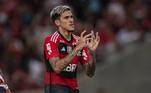 Pedro, atacante do Flamengo, comemora gol
