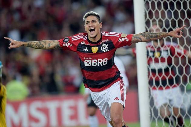 Pedro, atacante do Flamengo, comemora gol
