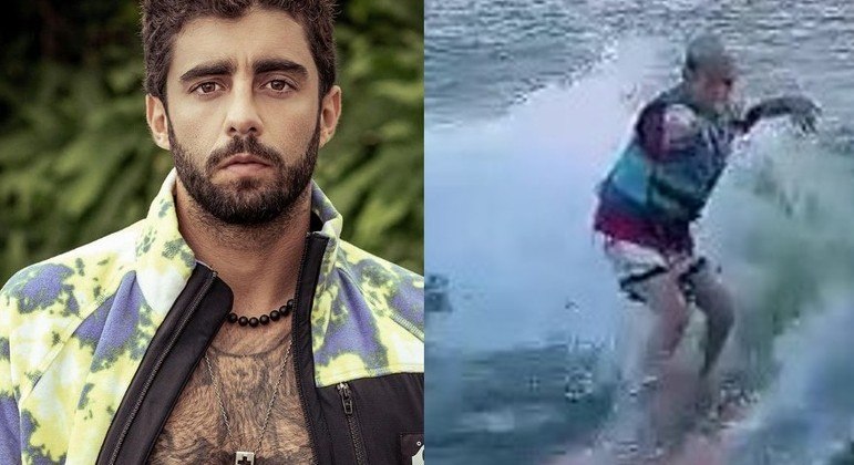 Pedro Sccoby mostrou o filho mais velho, Dom, surfando