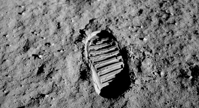 Pegada deixada por Edwin 'Buzz' Aldrin na Lua