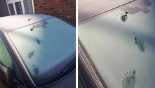Mistério! Mulher encontra pegadas de quatro dedos no teto de carro 