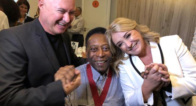 Pelé em evento de universidade em Santos