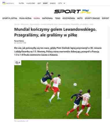 Pelo jeito, não foi apenas no Brasil que o futebol proposto por Czeslaw Michniewicz, treinador da Polônia, foi alvo de críticas. A 'Gazeta', jornal local, cutucou o comandante da equipe: 'Perdemos, mas jogamos futebol'. 