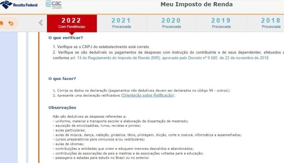 N o recebeu restitui o do ir 2022 sua declara o pode ter pend ncia