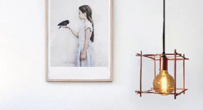 Pendente aramado diferente para a sala de estar