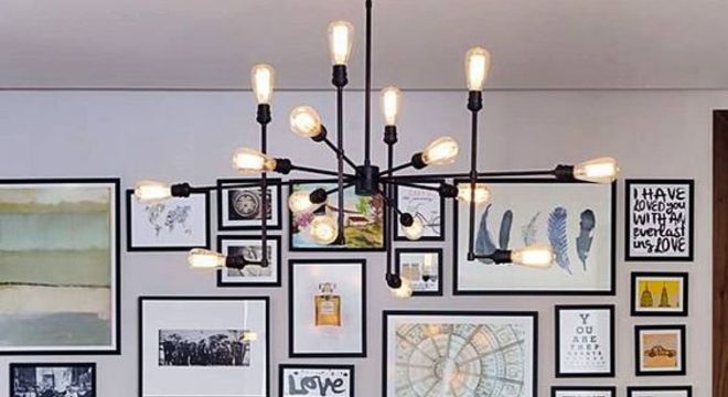 Pendente aramado diferente para sala industrial