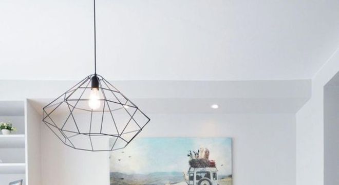 Pendente aramado preto para sala de jantar