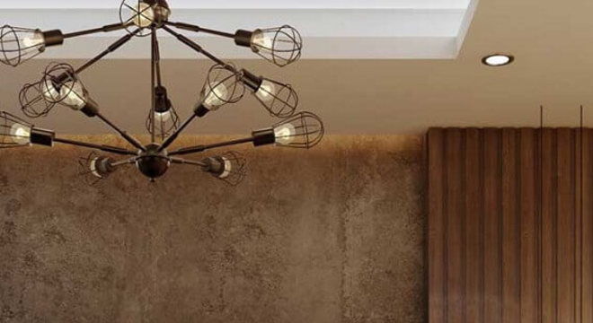 pendente minimalista para quarto decorado em tons de marrom