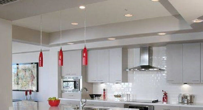 Pendente para cozinha em tons de vermelho