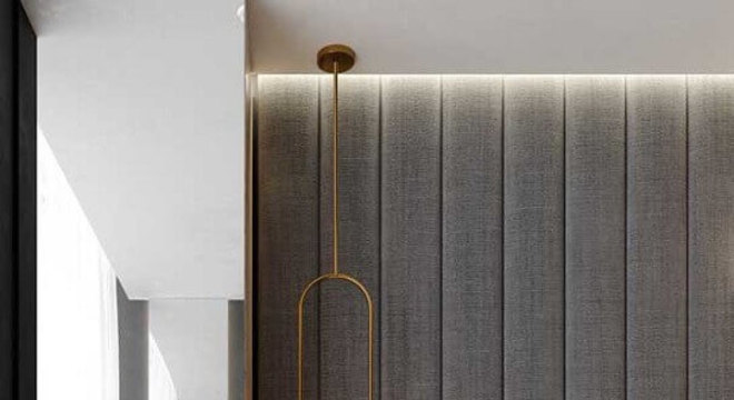 pendente para quarto cinza com design arrojado