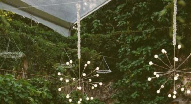 pendentes modernos para festa de casamento no campo