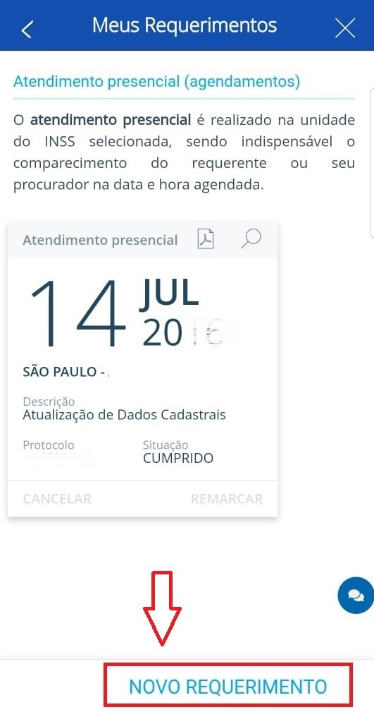 Novo Requerimento