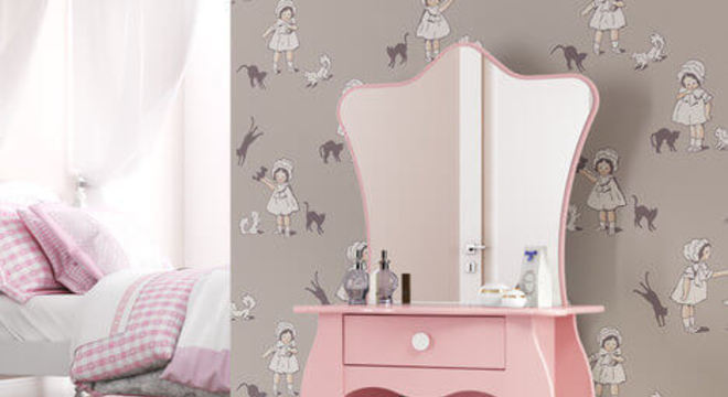 Penteadeira infantil com espelho