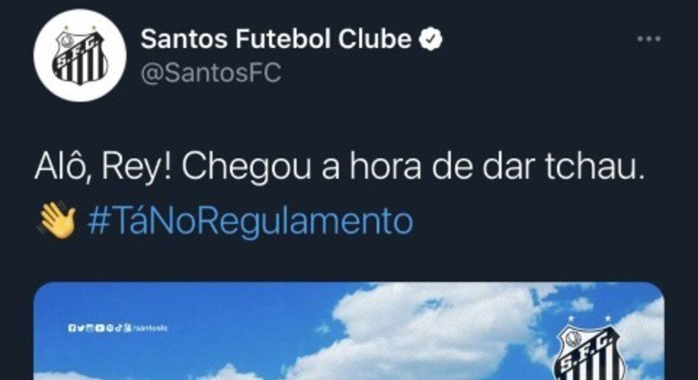 Perfil oficial do Santos usou #TáNoRegulamento para provocar a equipe argentina