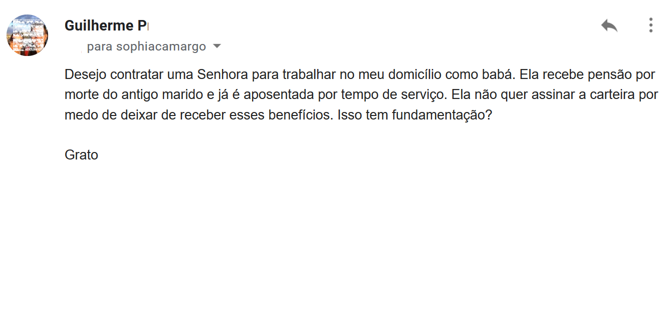 Dúvida enviada pelo leitor