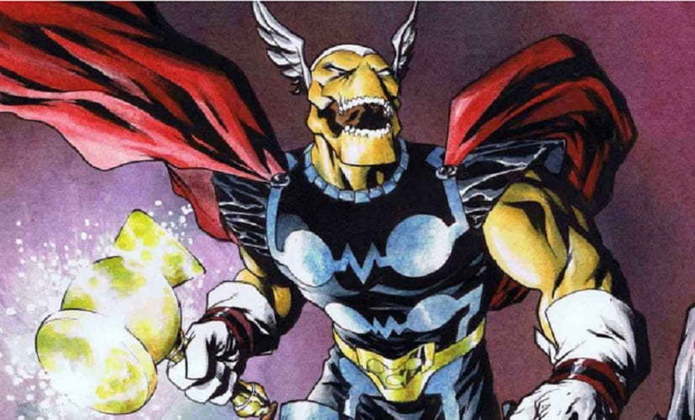 Personagem 10: Beta Ray Bill - Esse personagem da Marvel pertence a raça alienígena korbinita e sua aparência chama a atenção tanto pelo seu rosto como pelo seu traje que é muito parecido com o do famoso herói Thor. 