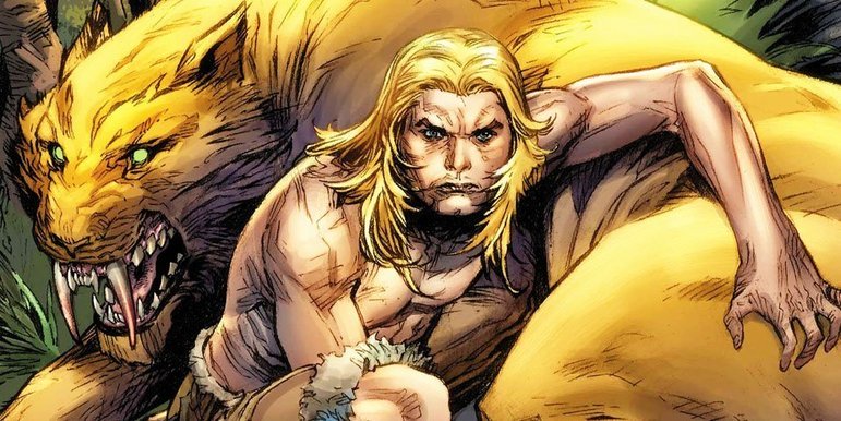 Personagem 3: Ka-zar -  É um dos personagens mais antigos da Marvel. Tem como habilidade uma força sobre-humana e a capacidade de se comunicar com alguns animais. Além disso, ele enfrenta seus adversários ao lado de seu tigre dentes-de-sabre Zabu e sua esposa Shanna.