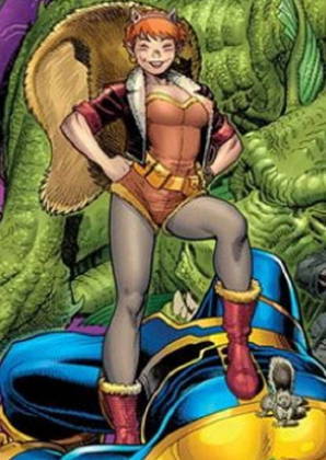 Personagem 5: Garota Esquilo - É o codinome de Doreen Green que possui sentidos e agilidade aumentada, além da sua capacidade principal que é a de se comunicar e controlar esquilos. 