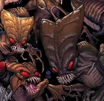 Personagem 7: Ninhada - Eles são uma raça insectoide alienígena que tem como objetivo destruir tudo que está no seu alcance. Eles fazem parte do grupo de vilões do universo de X-Men.