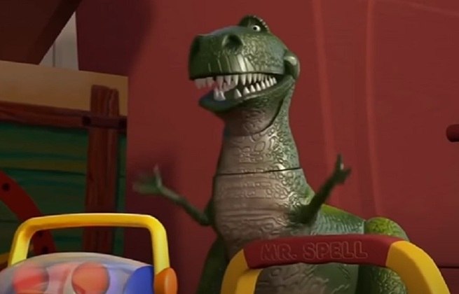 Personagem: Rex - Filme: Toy Story - Apesar de ser um dinossauro com um tamanho superior ao de muitos bonecos, Rex é medroso, ingênuo e estabanado, fazendo dele um personagem único, ainda mais por ser muito bondoso e engraçado. 