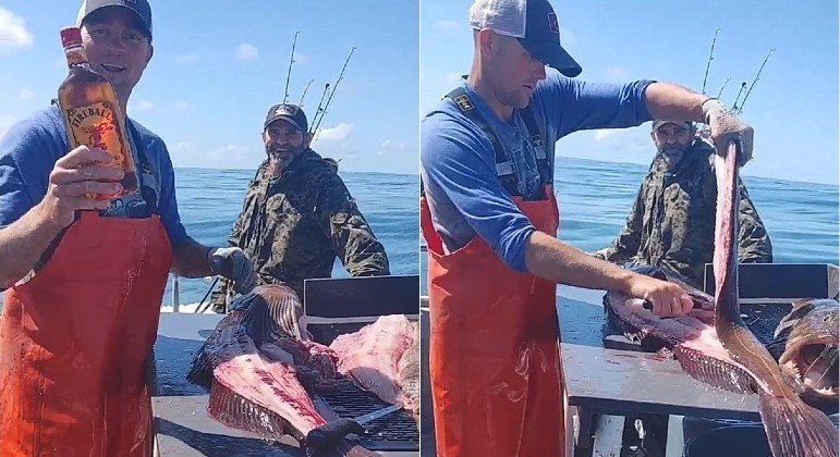 Pescador retirou garrafa de uísque cheia do interior de peixe e levantou suspeita na web